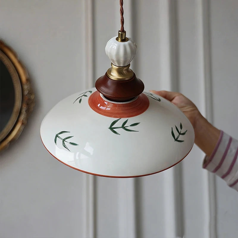 Maribel Botanical Ceramic Dish Pendant Light