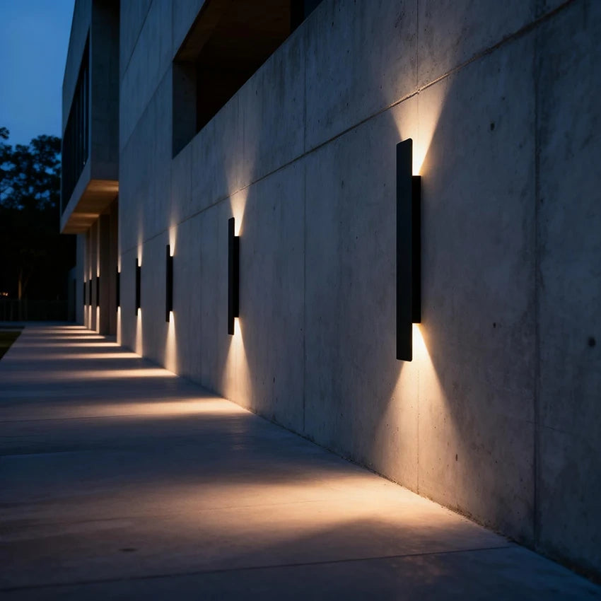 Minimalist Rectangular Up & Down Waterproof LED Wall Light