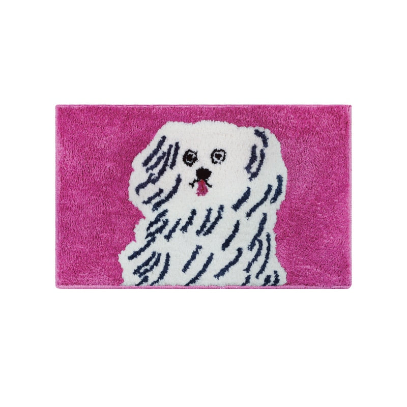 Vintage Poodle Dogs Rug Ultra Soft Plush and Absorbent 50x80cm