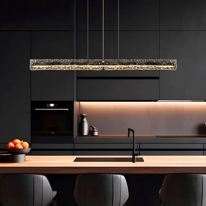 Bling Textured Glass LED Pendant Light for Dining Room