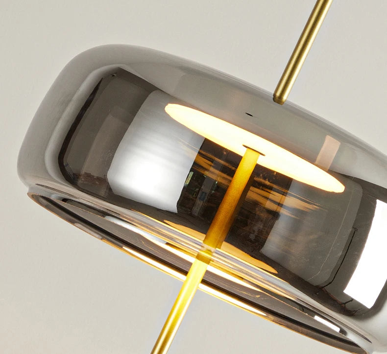 Mallory Glass Floor Lamp, Smoky Gray