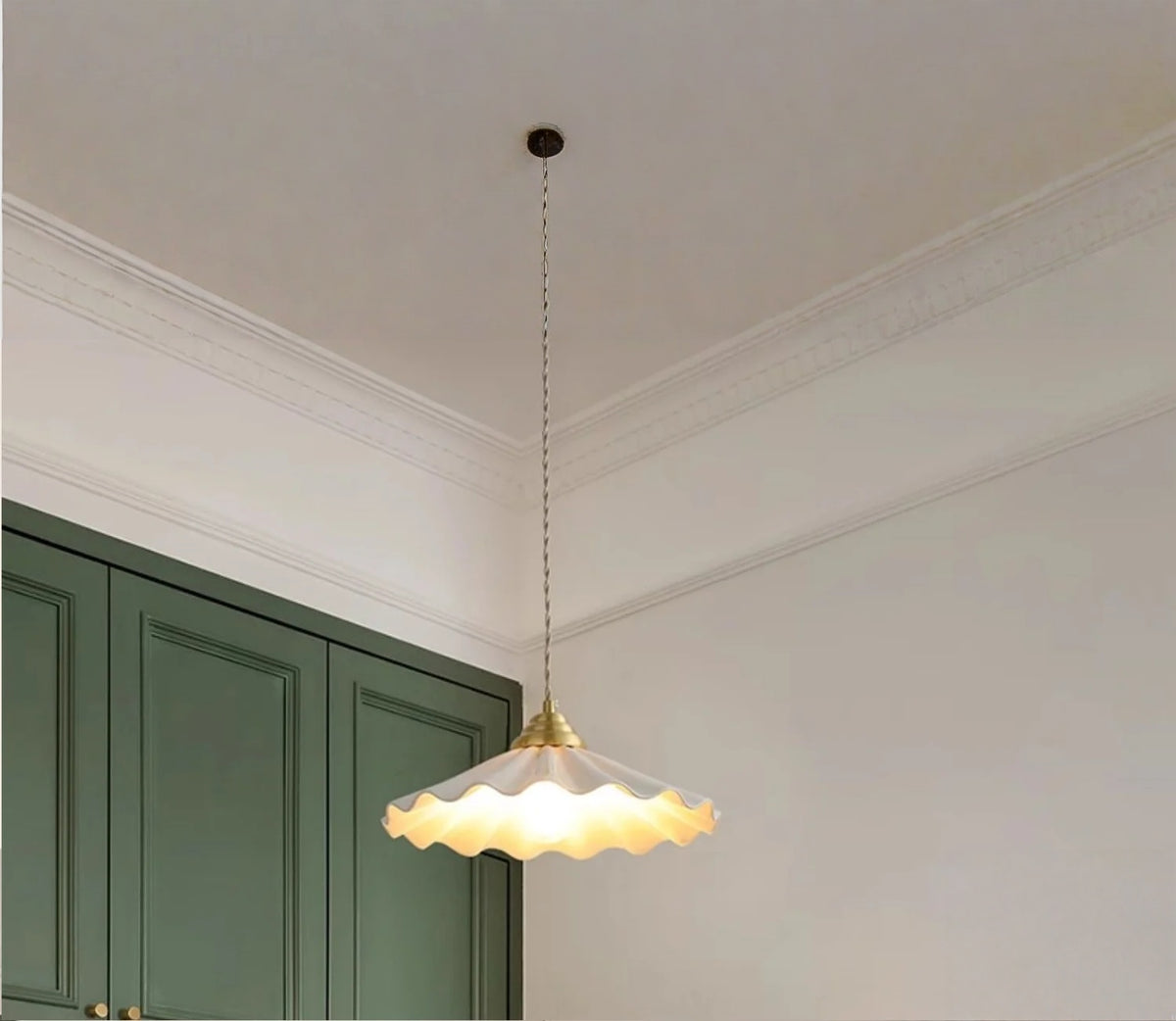 Lucie Pleated Ceramic Pendant Light