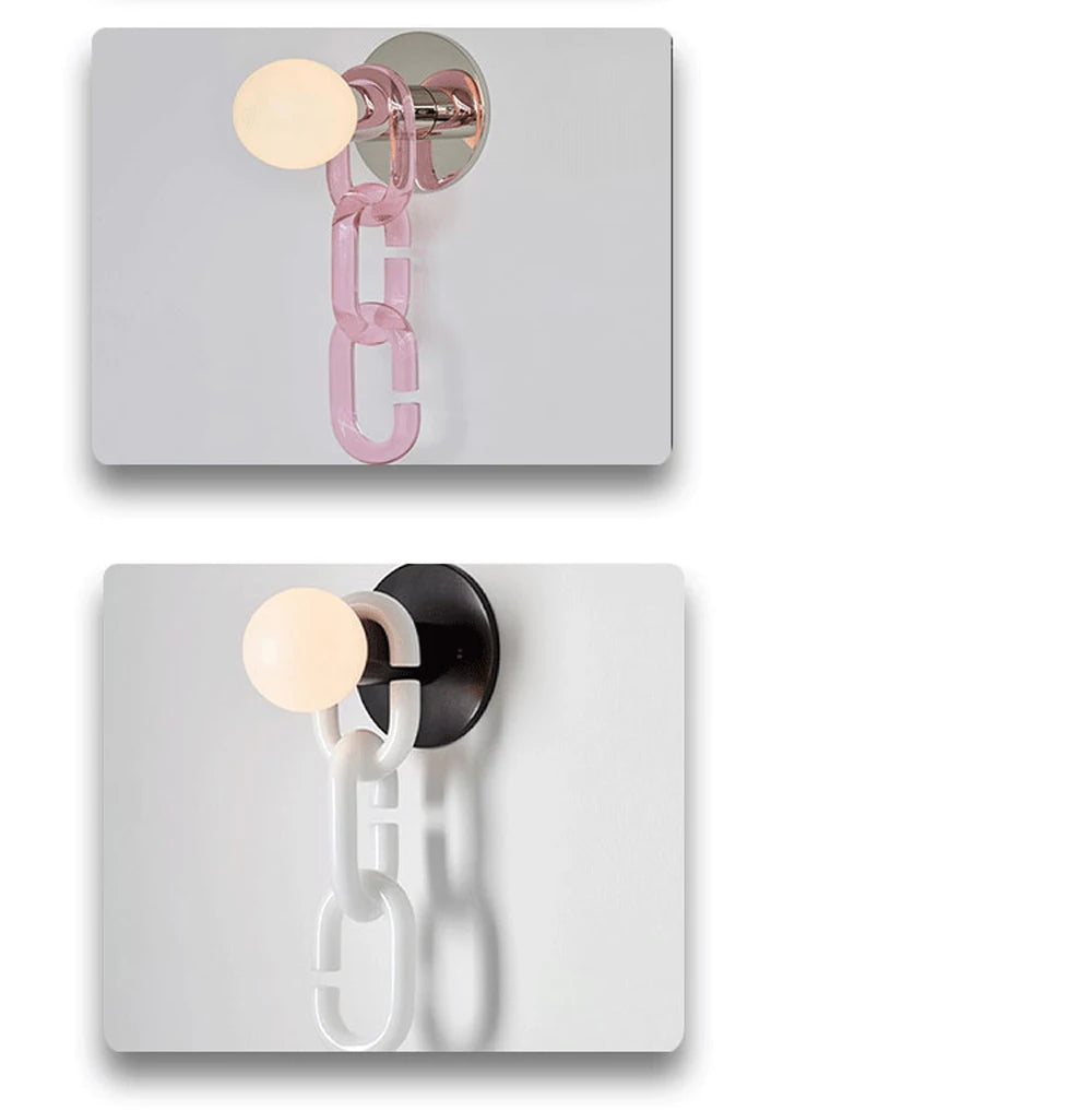 Hanging Chain Wall Sconce with Globe