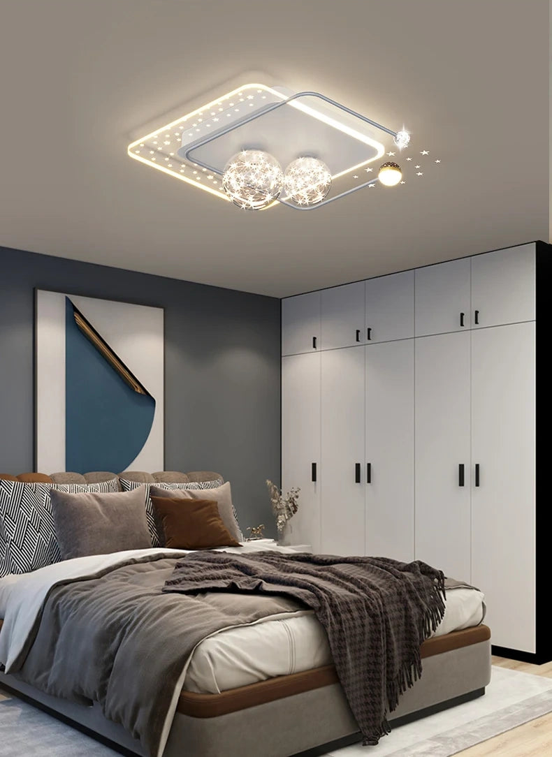 Starry Orbit Halo LED Flush Mount Light