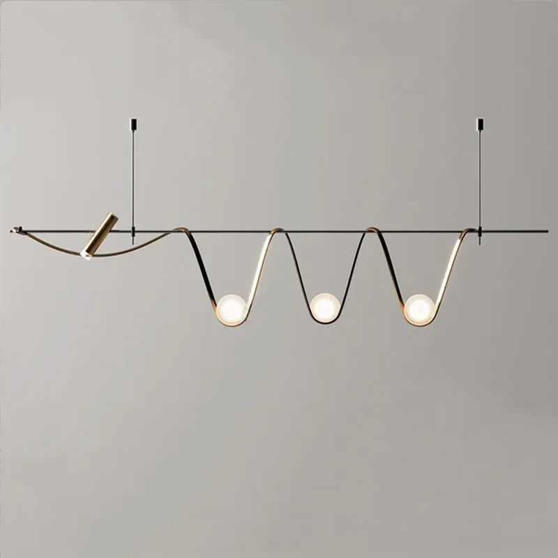 Aurelio Sculptural Wave Linear Chandelier