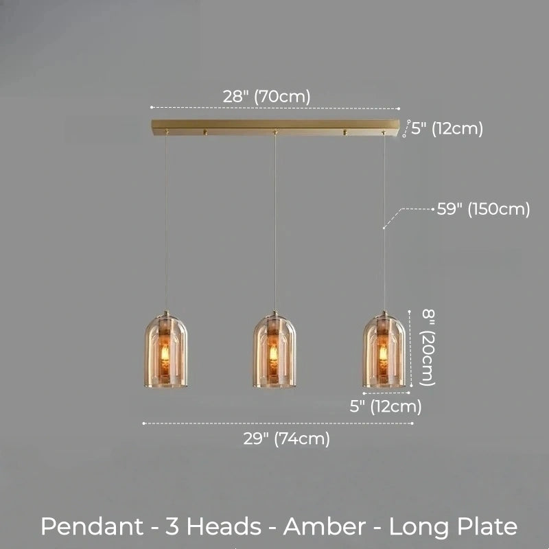 Scandinavian Dome Glass Pendant Light