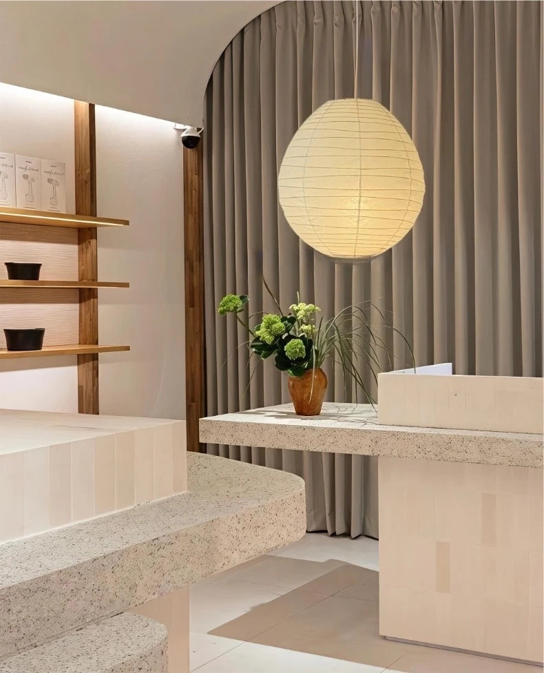 Aki Rice Paper Globe Pendant Light