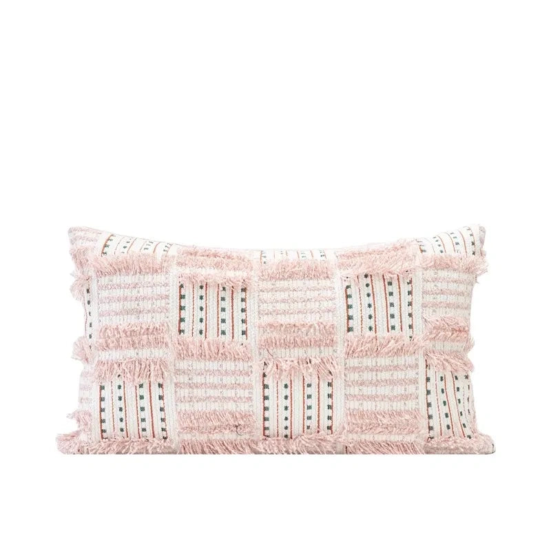 Pink Patchwork Pillow Case Modern Luxury Decorative Cushion