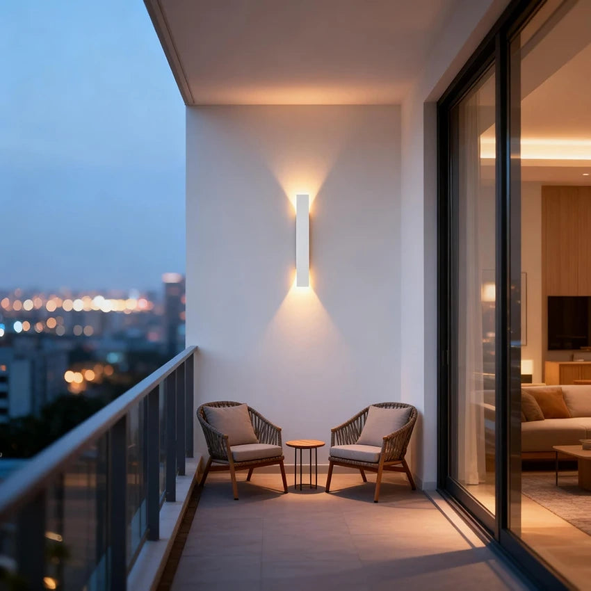 Minimalist Rectangular Up & Down Waterproof LED Wall Light