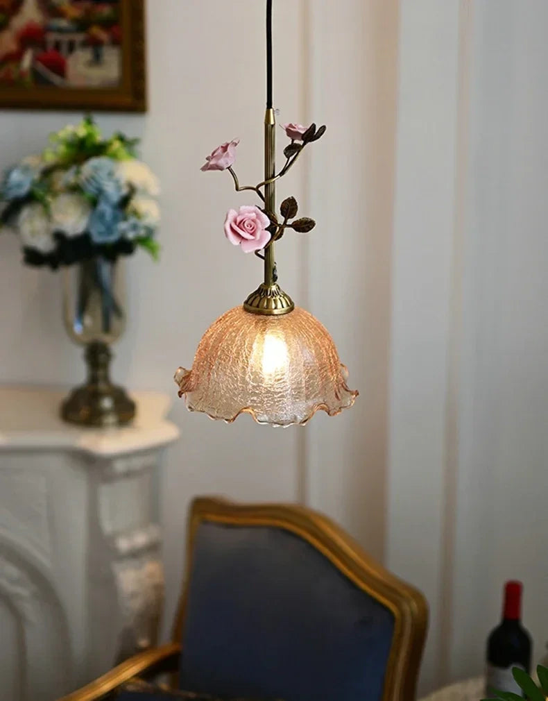 Botanical Floral Glass Pendant Light Collection