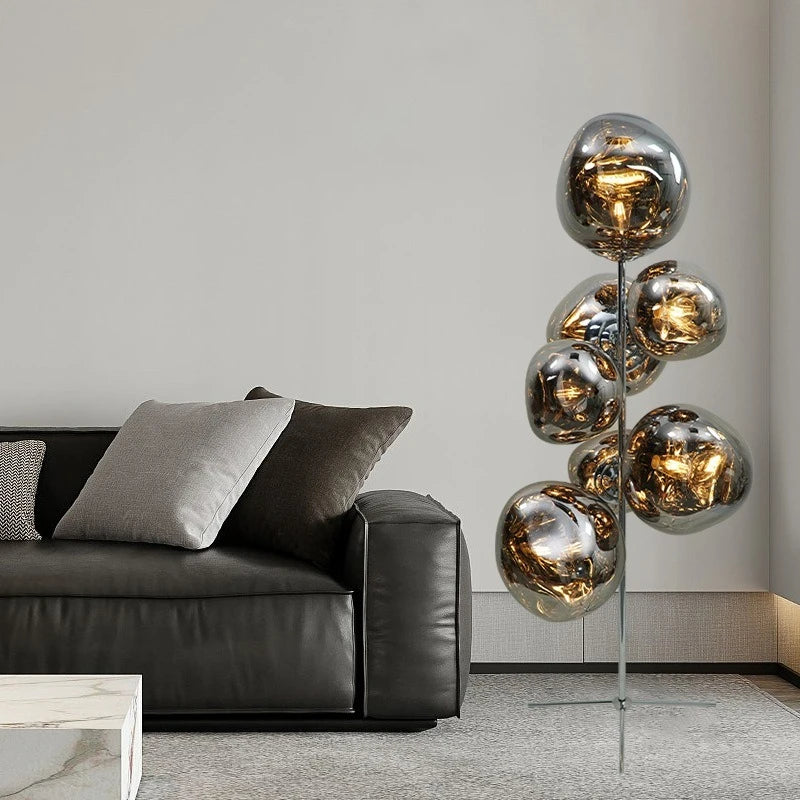 Tambora Lava Floor Lamp with Low-Profile Tripod Base