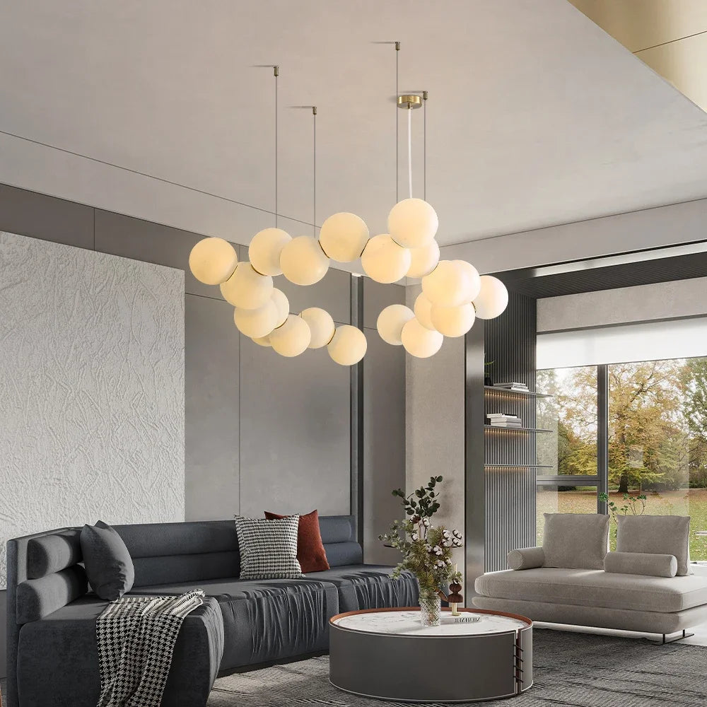 Cloud Linked Bubble Chain Pendant Light