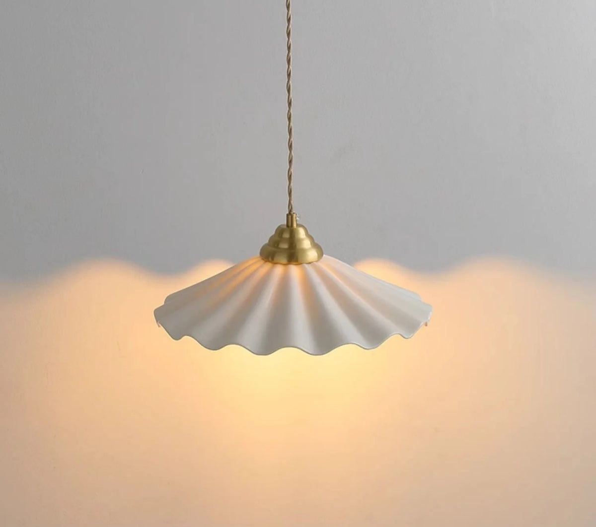 Lucie Pleated Ceramic Pendant Light