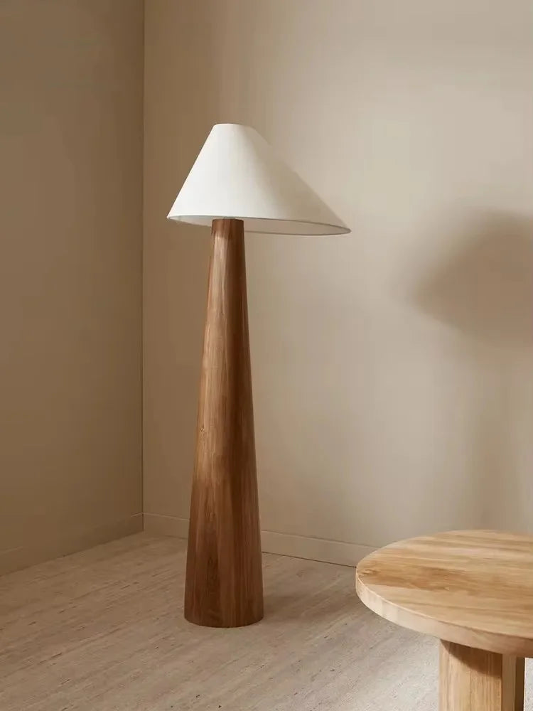 Bereta Oak Conical Wood Floor Lamp