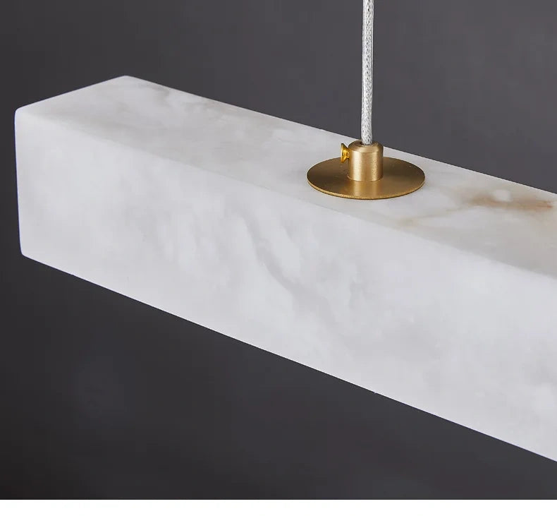 Minimalist Linear Alabaster LED Chandelier