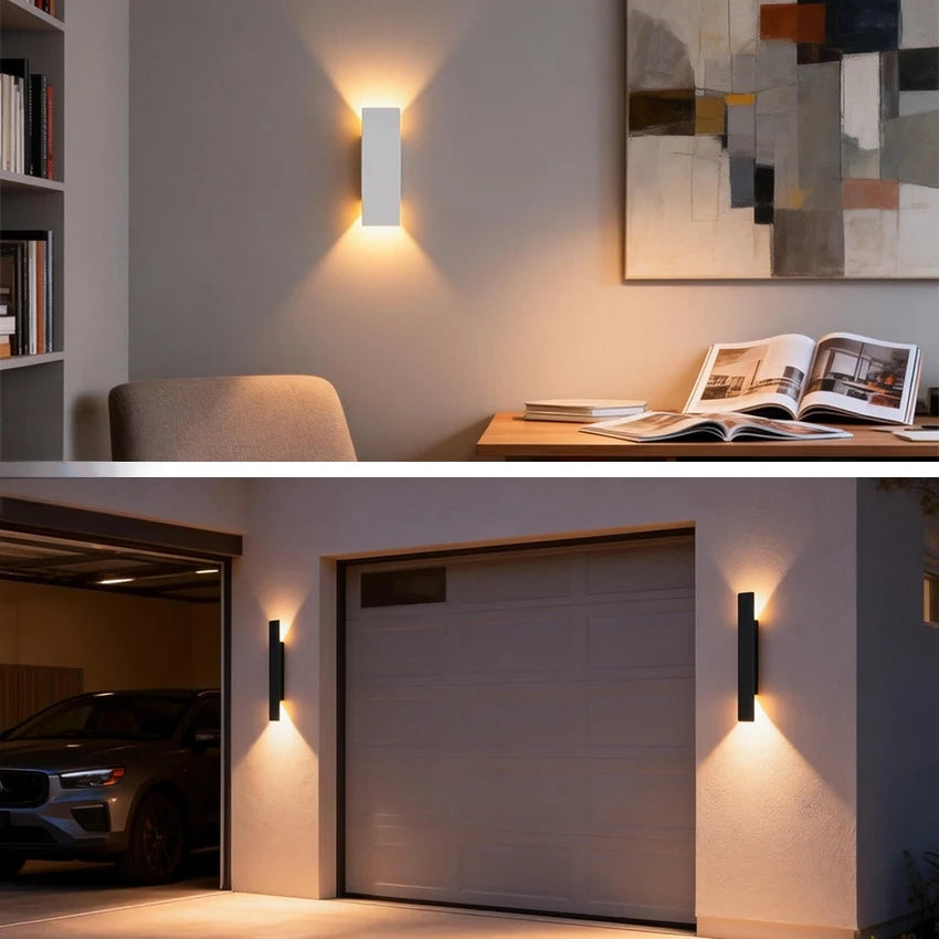 Minimalist Rectangular Up & Down Waterproof LED Wall Light