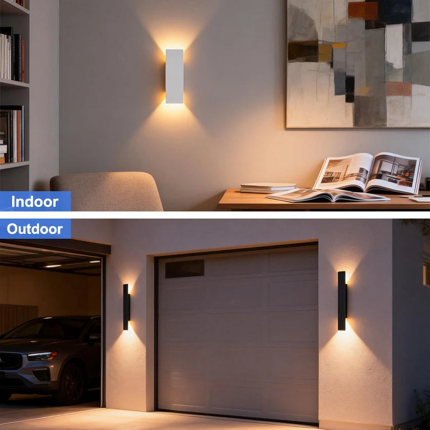 Minimalist Rectangular Up & Down Waterproof LED Wall Light