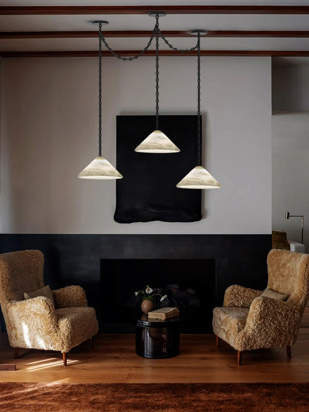 Etna Alabaster Pendant Light with Chain