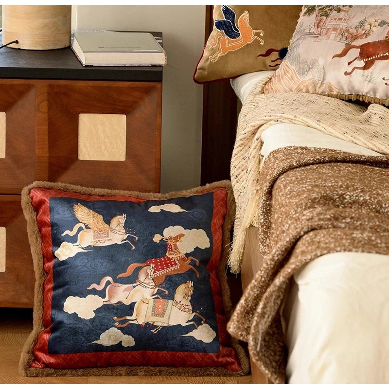 Mythical Winged Horse Decorative Cushion Cover