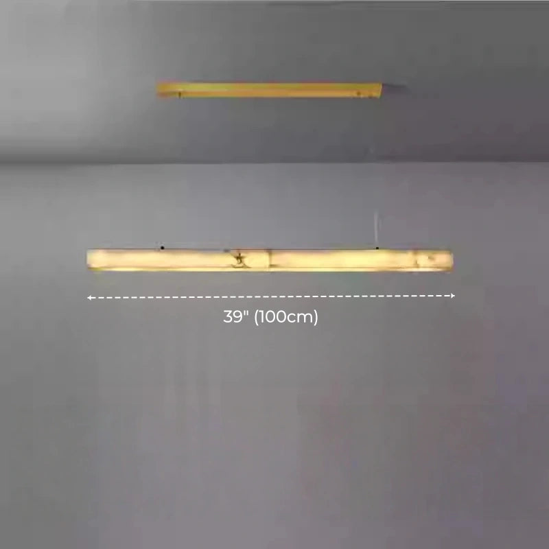 Minimalist Linear Alabaster LED Chandelier