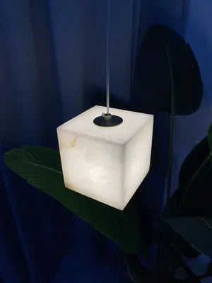 Dolomite Cluster Alabaster Cube Chandelier, Modular