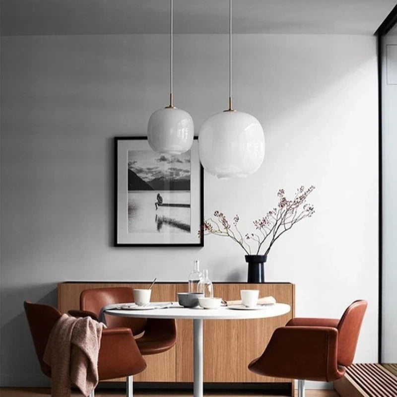 Alba Milk White Glass Pendant Light
