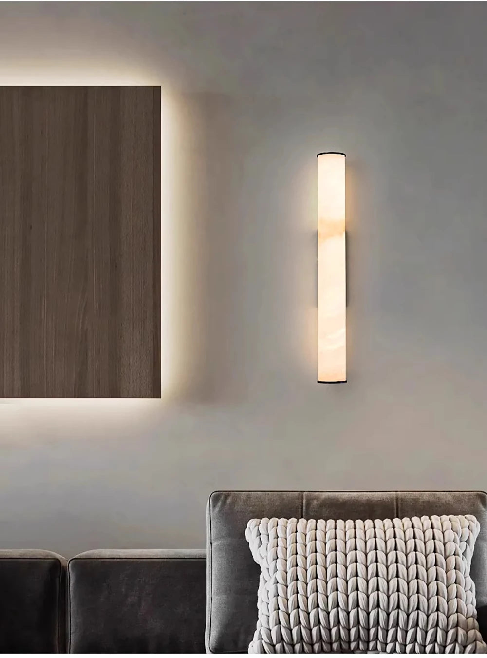 Daphne Laurel Tube Alabaster Wall Sconce