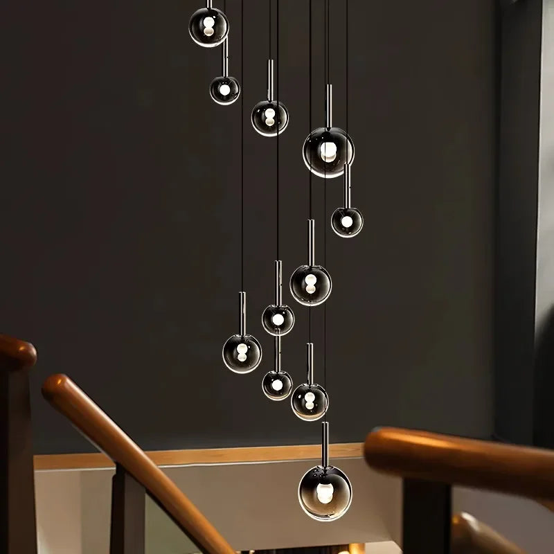 Sylvara Smoky Gray Glass Cluster Chandelier