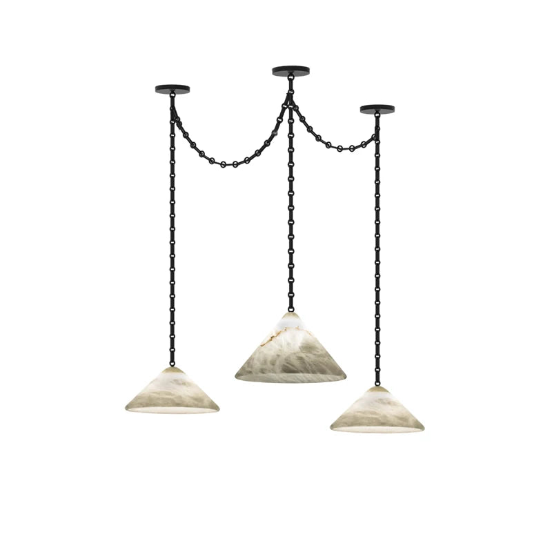 Etna Alabaster Pendant Light with Chain