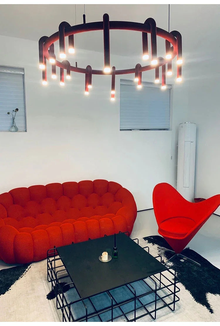 Calder Red Tube Chandelier