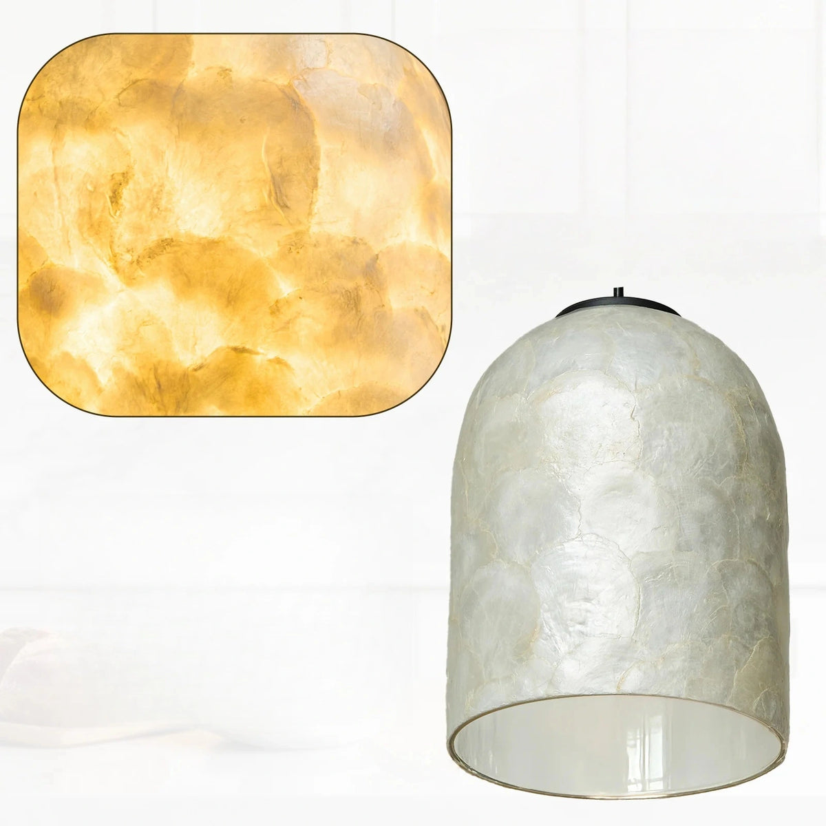 Nerina Capiz Shell Glass Dome Pendant Light