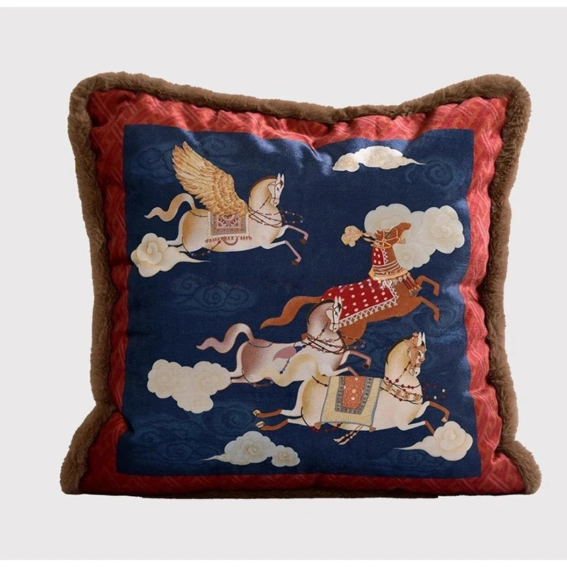 Mythical Winged Horse Decorative Cushion Cover