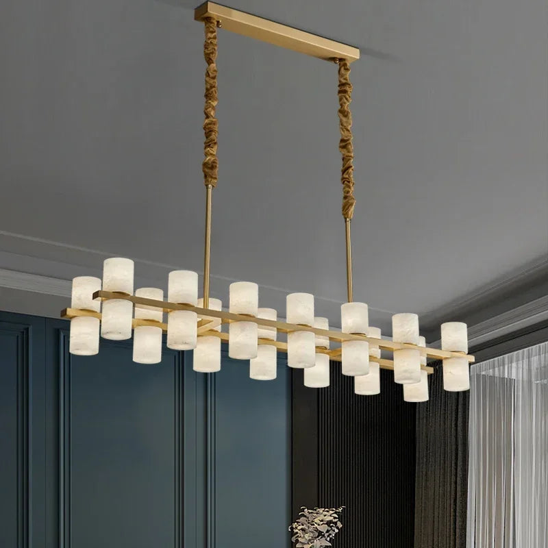 Grand Alabaster Cylinder LED Chandelier