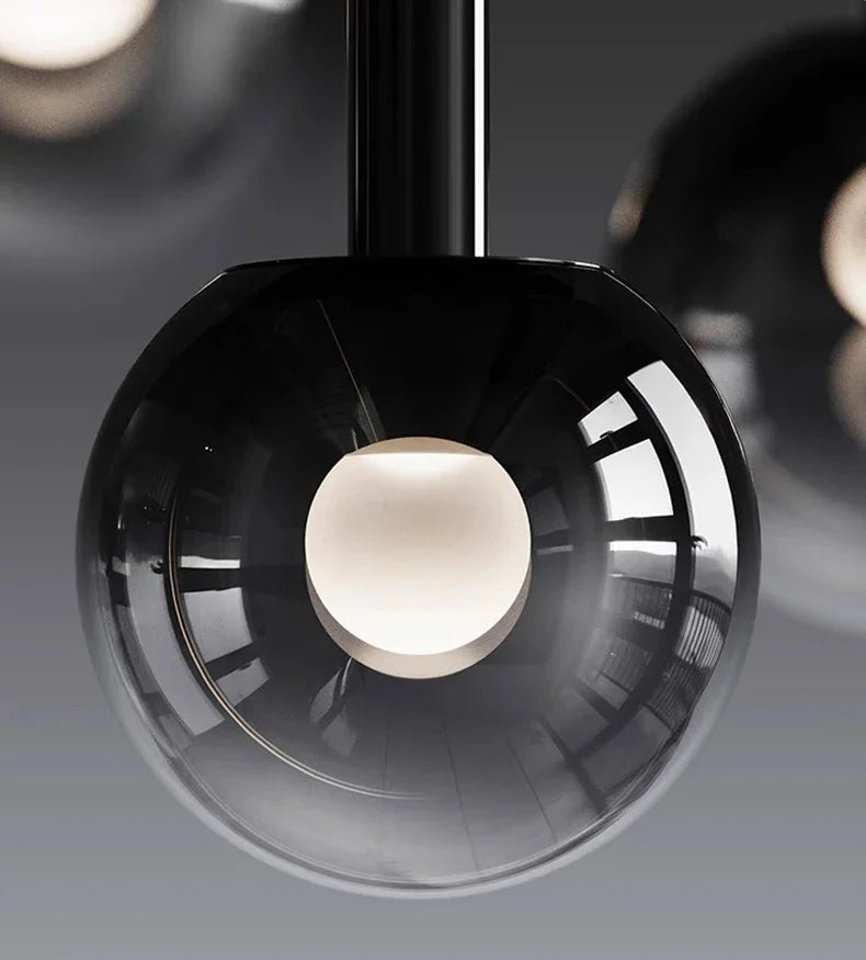 Sylvara Smoky Gray Glass Cluster Chandelier