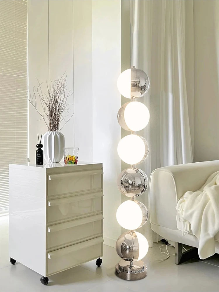 Astra Rotatable Silver Sphere Table Lamp & Floor Lamp