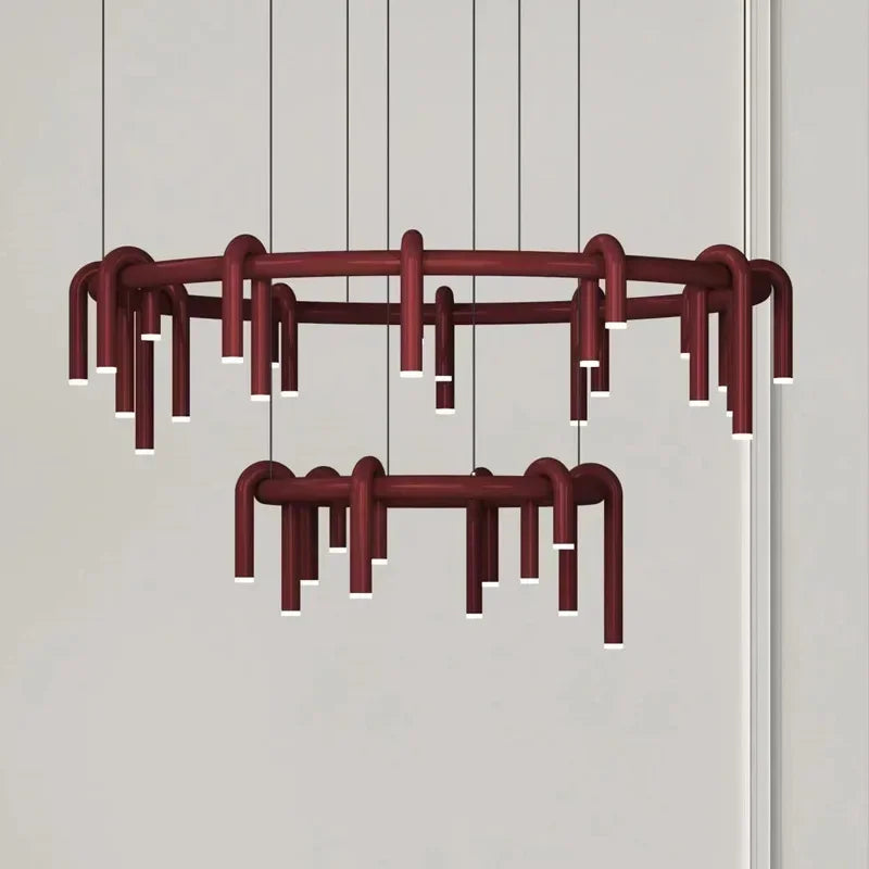 Calder Red Tube Chandelier
