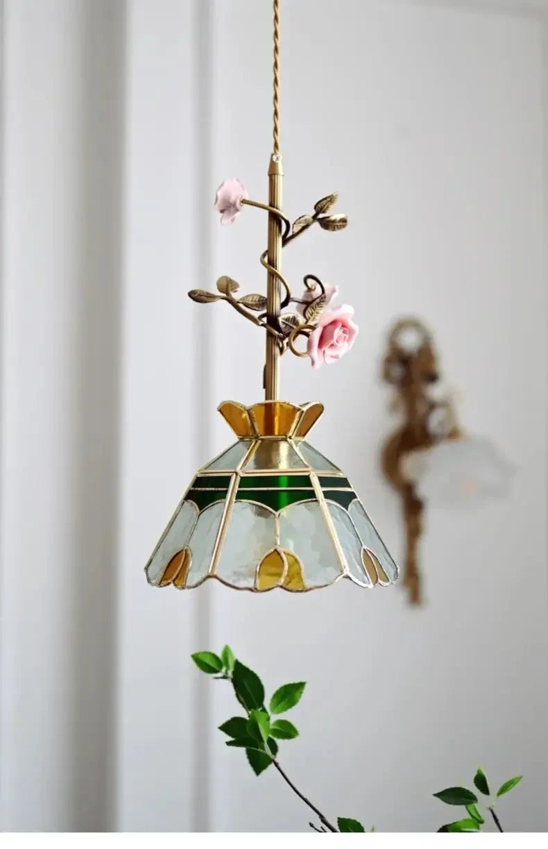 Botanical Floral Glass Pendant Light Collection
