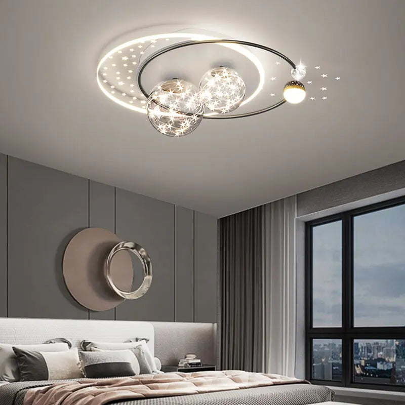 Starry Orbit Halo LED Flush Mount Light