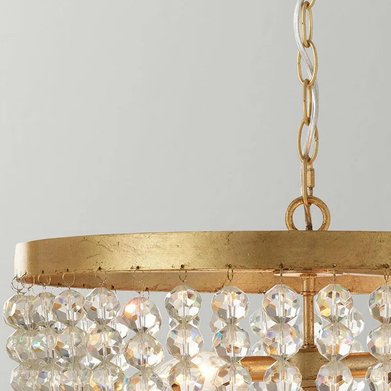 Round Crystal Beads Chandelier with Hanging Chain