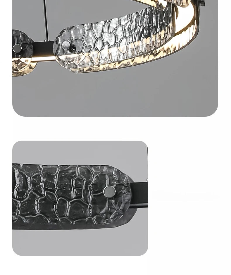 Aureon Ring LED Glass Pendant Light, Dimmable