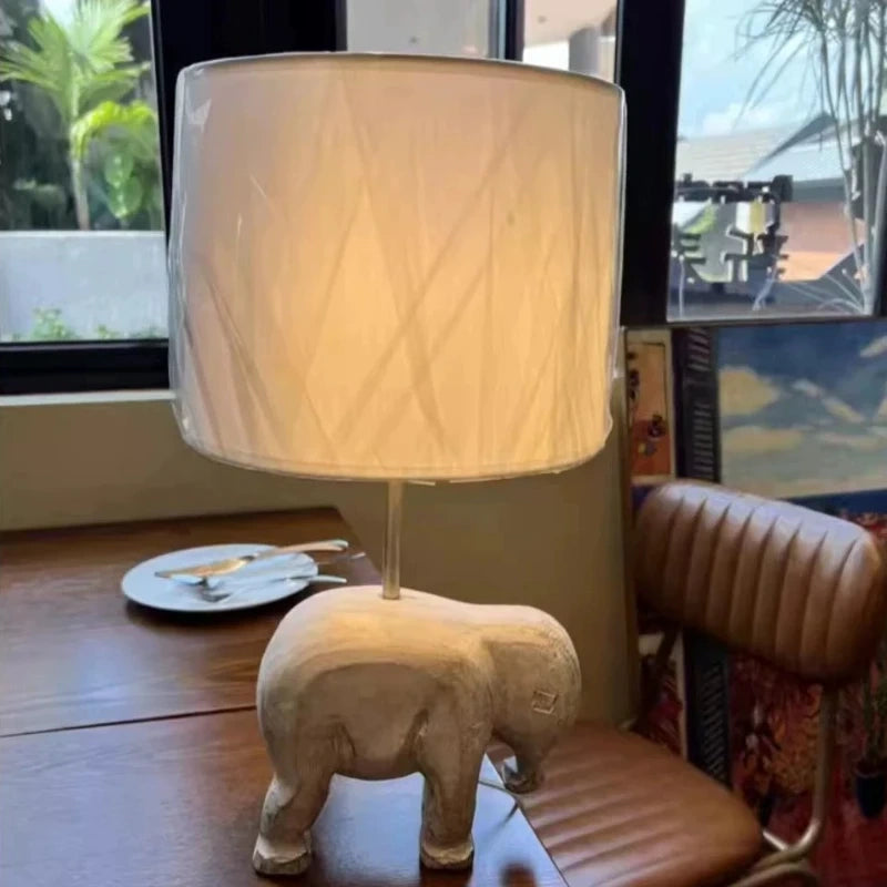 Fable Animal & Moon Wood Table Lamp