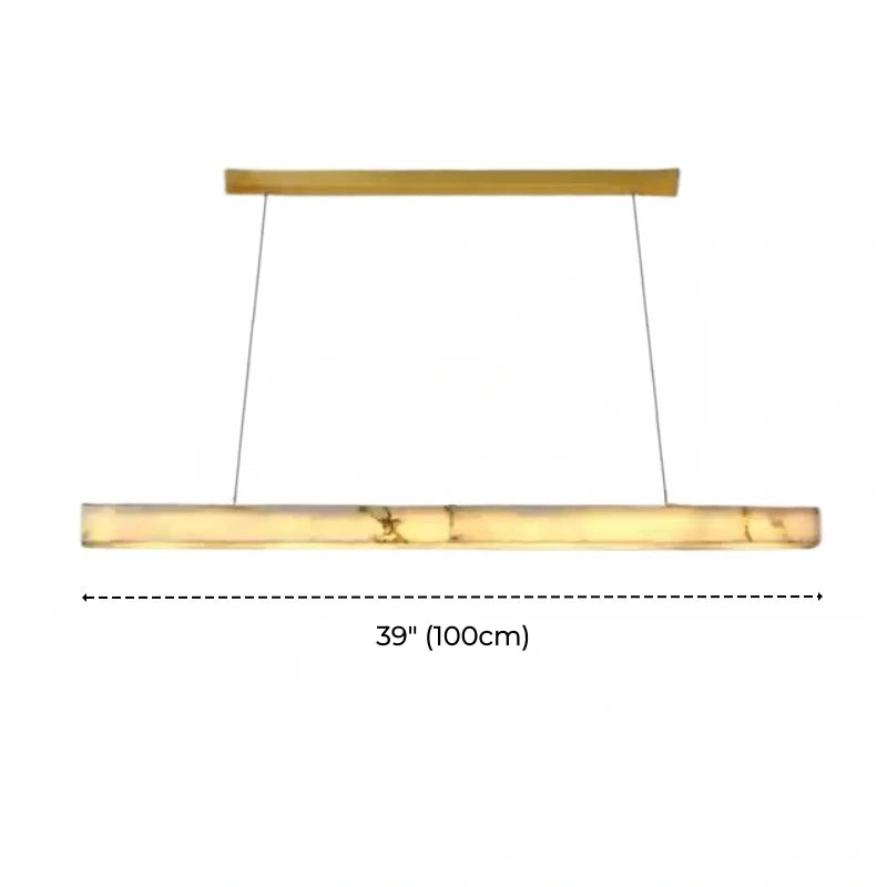 Minimalist Linear Alabaster LED Chandelier