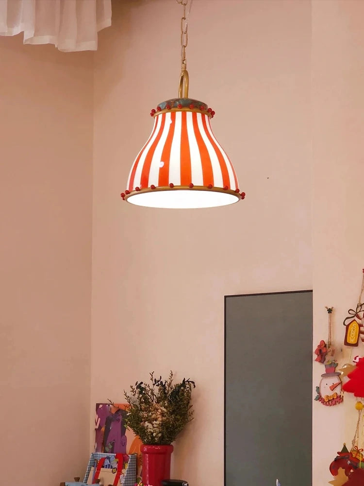 Rosetta Red Stripe Table Lamp & Pendant Light