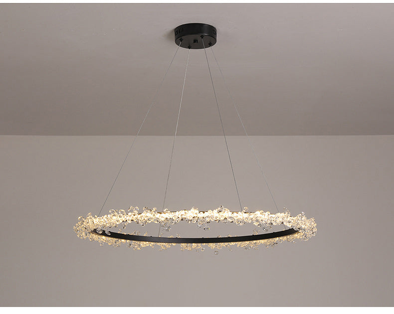 Starveil Crystal Pebbles Ring LED Chandelier