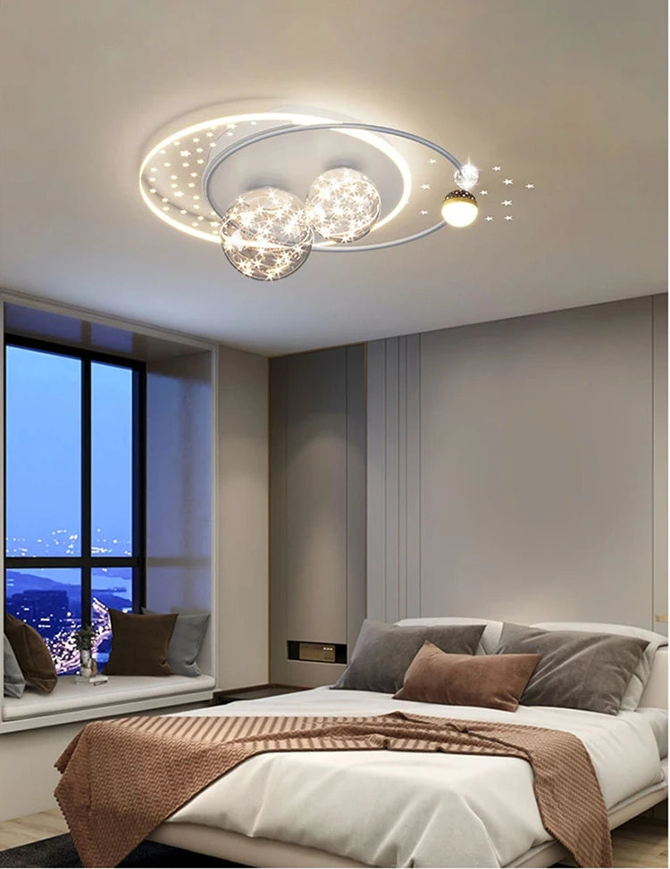 Starry Orbit Halo LED Flush Mount Light