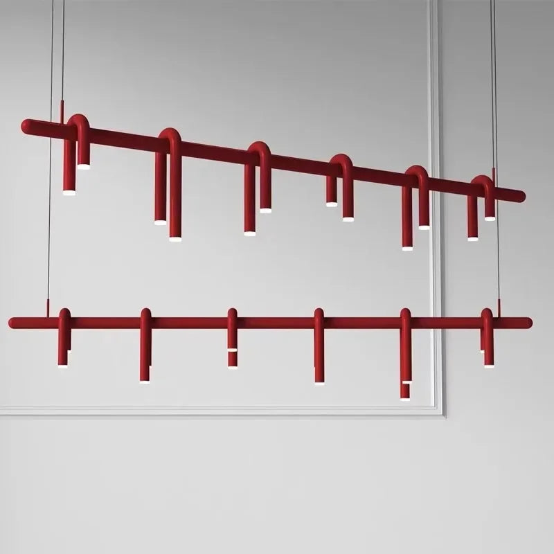 Calder Red Tube Chandelier