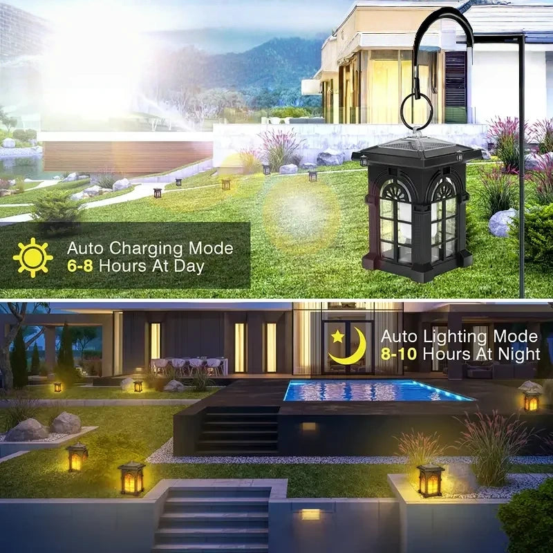 Windsor Flickering Flame Solar Hanging Lantern