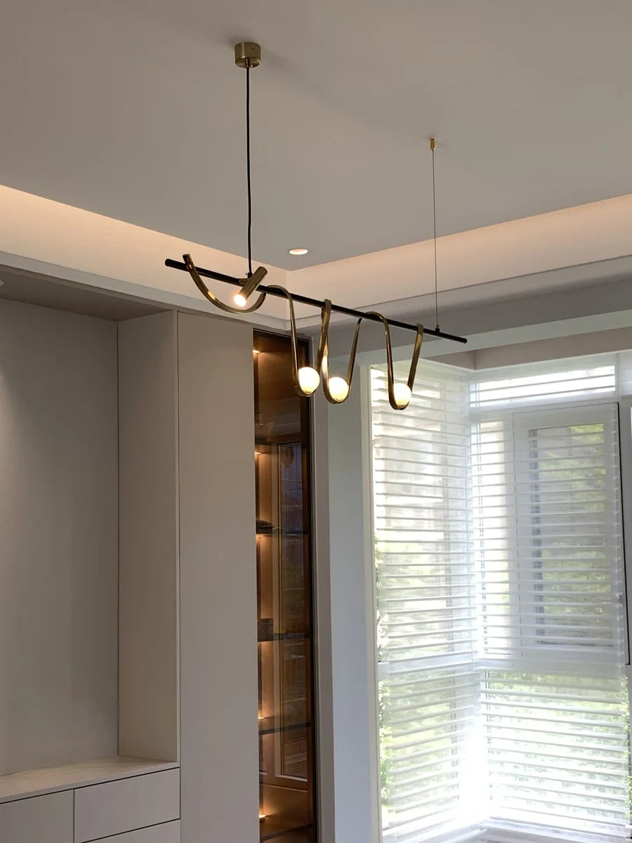 Aurelio Sculptural Wave Linear Chandelier