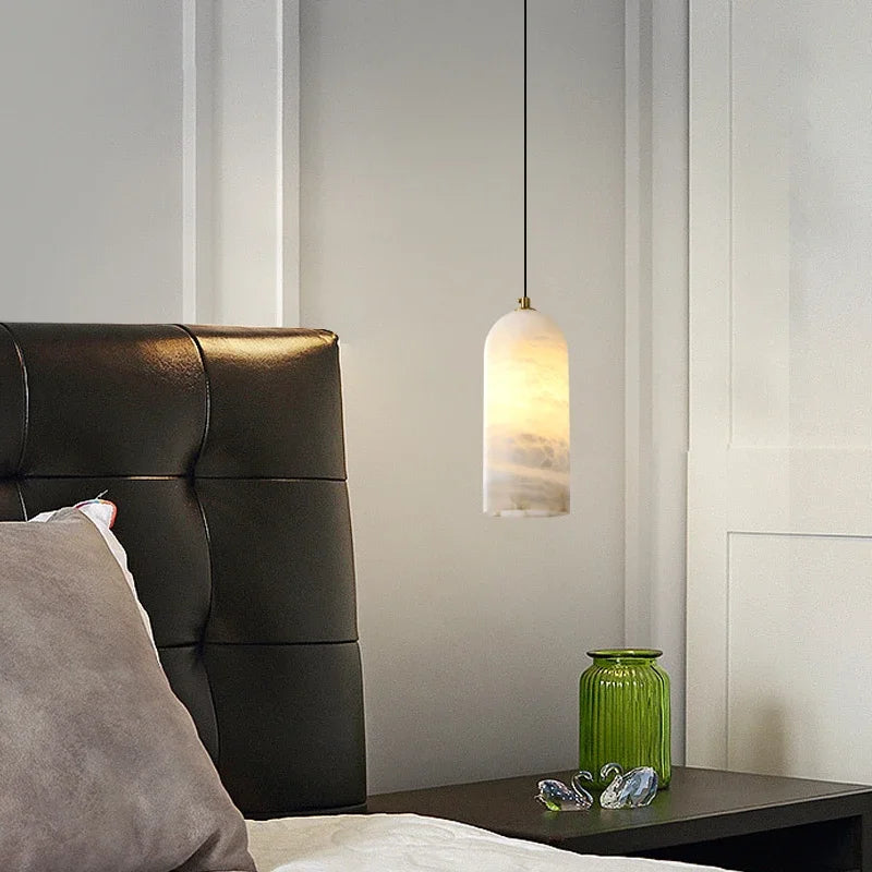 Natural Alabaster Lighting, Minimalist Alabaster Pendant Light, Soft ...
