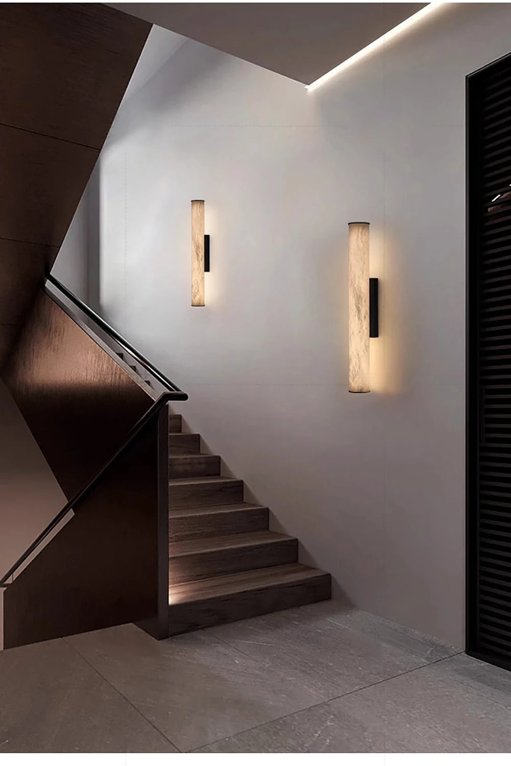 Daphne Laurel Tube Alabaster Wall Sconce